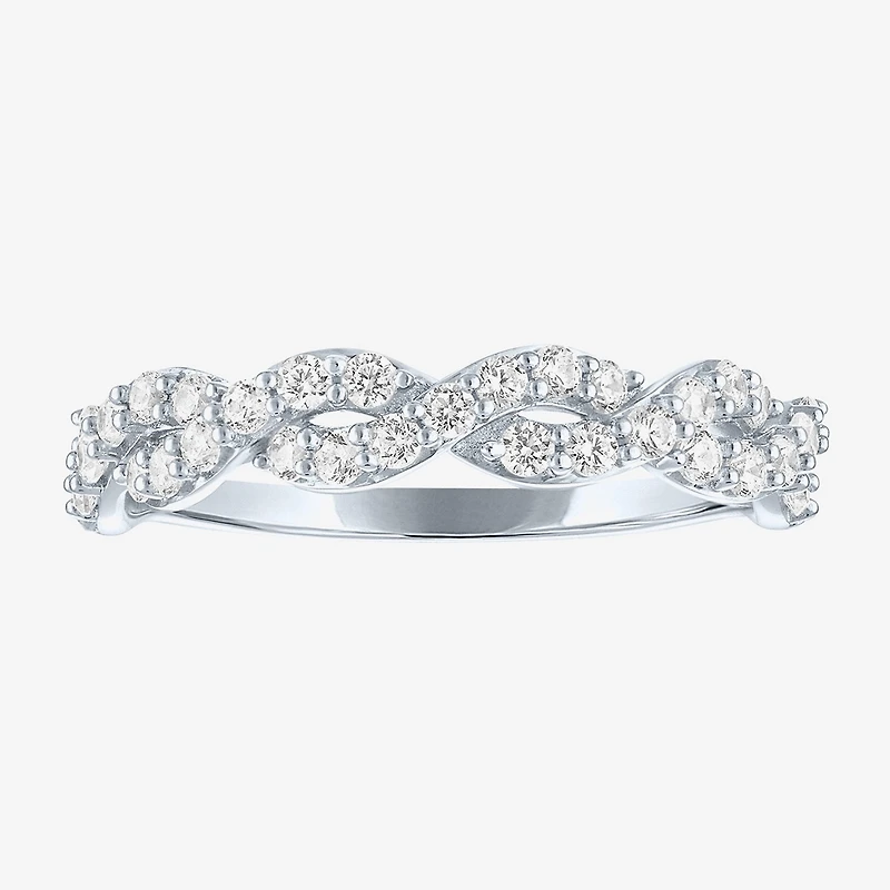 (G-H / I1-I2) Womens 1/2 CT. T.W. Lab Grown White Diamond 10K Gold Wedding Band