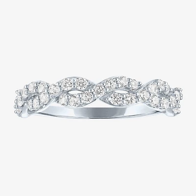 (G-H / I1-I2) Womens 1/2 CT. T.W. Lab Grown White Diamond 10K Gold Wedding Band