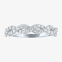 (G-H / I1-I2) Womens 1/2 CT. T.W. Lab Grown White Diamond 10K Gold Wedding Band
