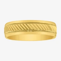 Mens 6MM 14K Gold Over Silver Wedding Band