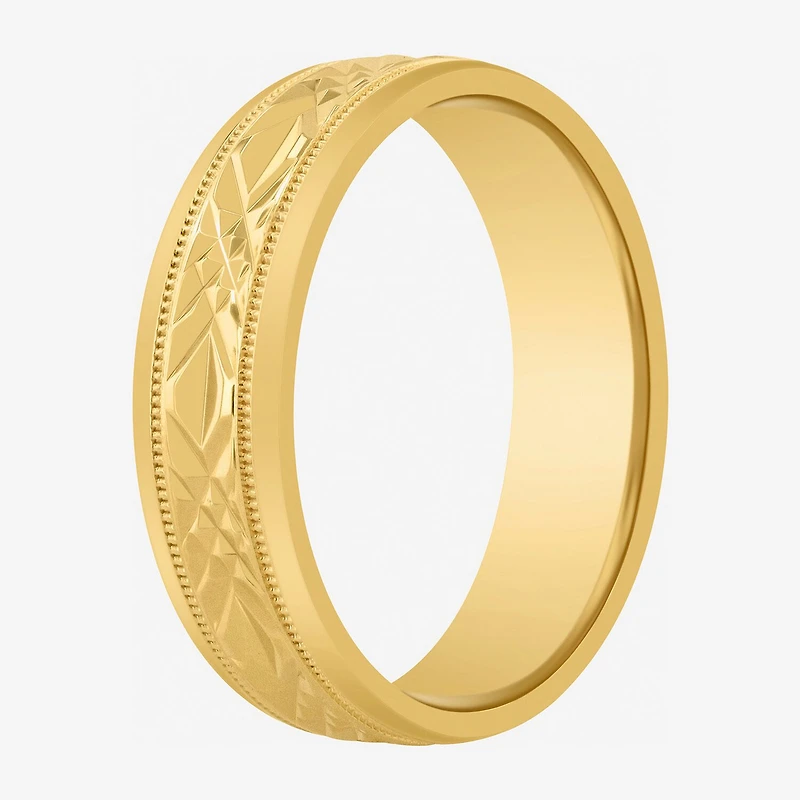Mens 6MM 14K Gold Over Silver Wedding Band