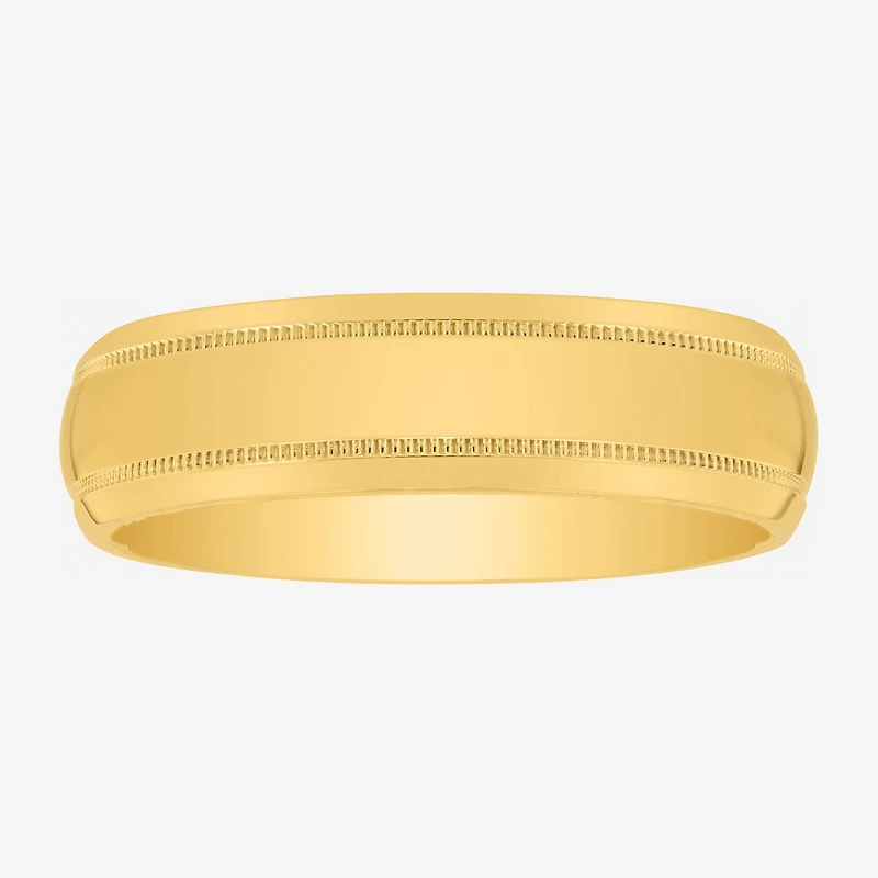 Mens 6MM 14K Gold Over Silver Wedding Band