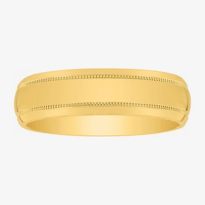 Mens 6MM 14K Gold Over Silver Wedding Band