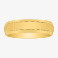 Mens 6MM 14K Gold Over Silver Wedding Band