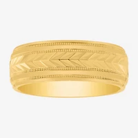 Mens 8MM 14K Gold Over Silver Wedding Band