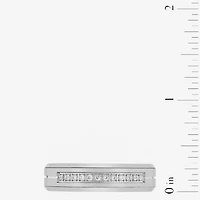 Mens 6MM Natural Diamond Tungsten Wedding Band
