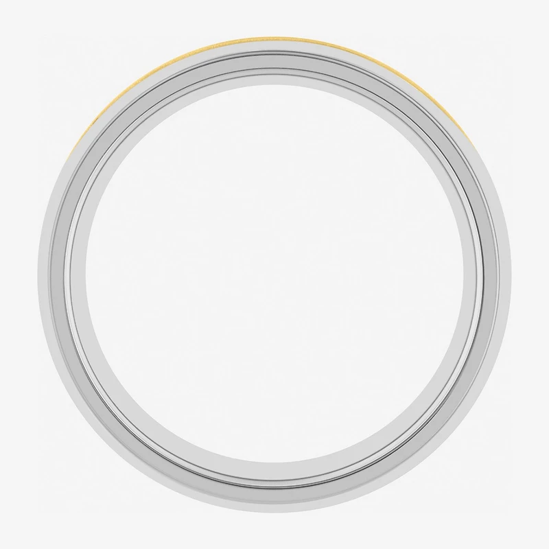 Mens 6MM Tungsten with 14K Gold Wedding Band