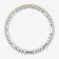 Mens 6MM Tungsten with 14K Gold Wedding Band