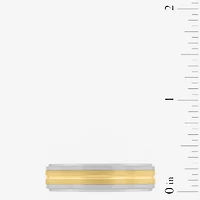 Mens 6MM Tungsten with 14K Gold Wedding Band