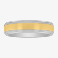 Mens 6MM Tungsten with 14K Gold Wedding Band