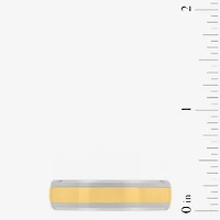 Mens 6MM Tungsten with 14K Gold Wedding Band