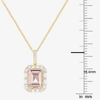 Yes, Please! Womens Lab Created Pink Sapphire 14K Gold Over Silver 18 Inch Pendant Necklace