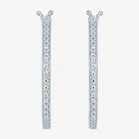 Yes, Please! Womens 1/10 CT. T.W. Natural White Diamond Sterling Silver 25mm Hoop Earrings