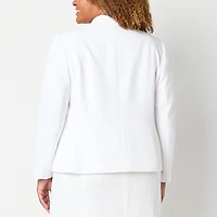 Black Label by Evan-Picone Womens Plus Classic Fit Suit Jacket