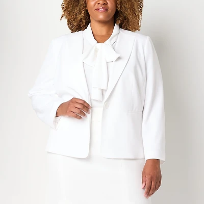 Black Label by Evan-Picone Womens Plus Classic Fit Suit Jacket