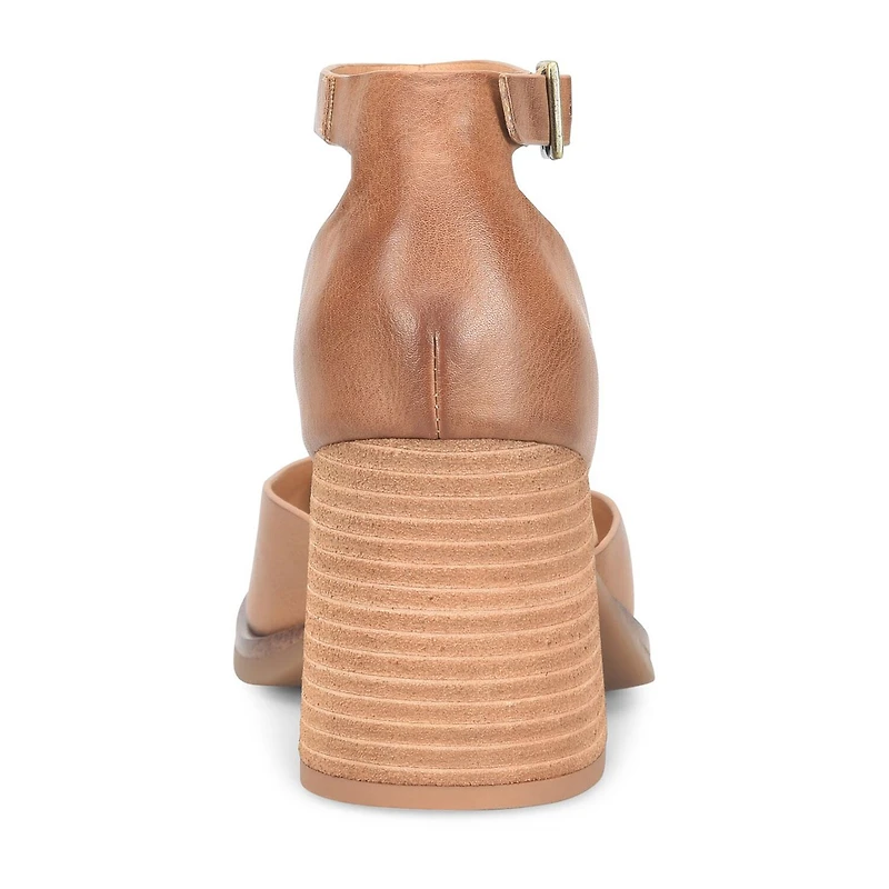 Korks Womens Almond Closed Toe Stacked Heel