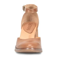 Korks Womens Almond Closed Toe Stacked Heel