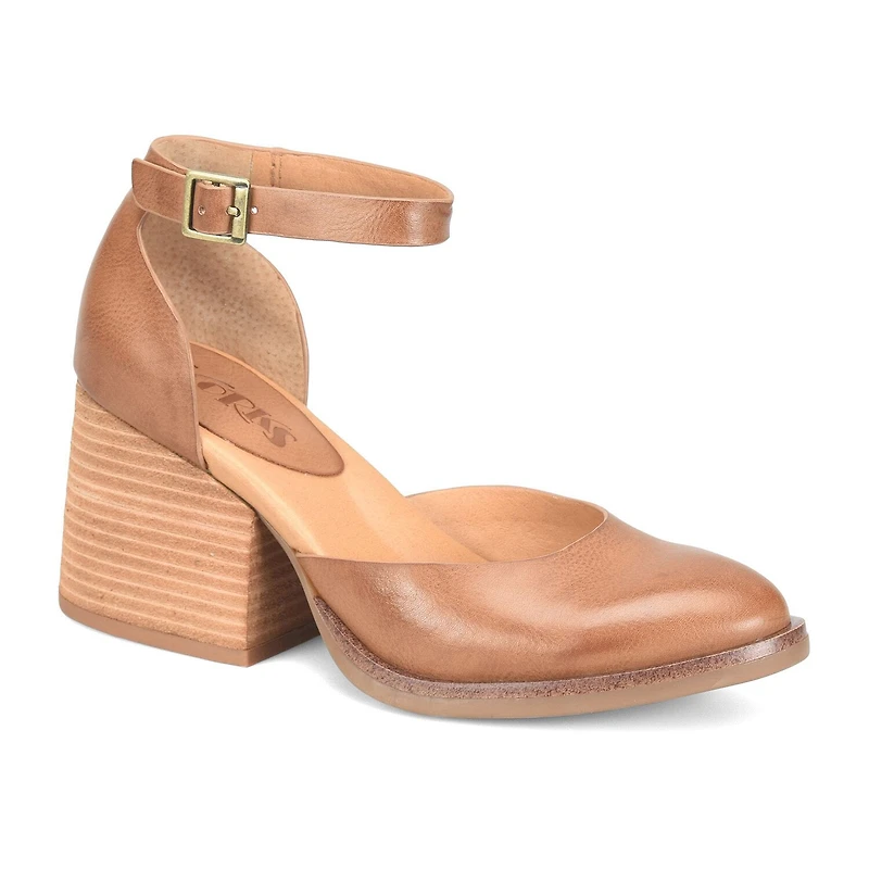 Korks Womens Almond Closed Toe Stacked Heel