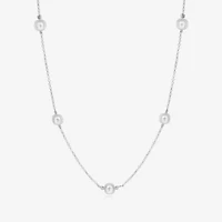 Bijoux Bar Silver Tone Womens Stainless Steel 16 Inch Strand Necklace
