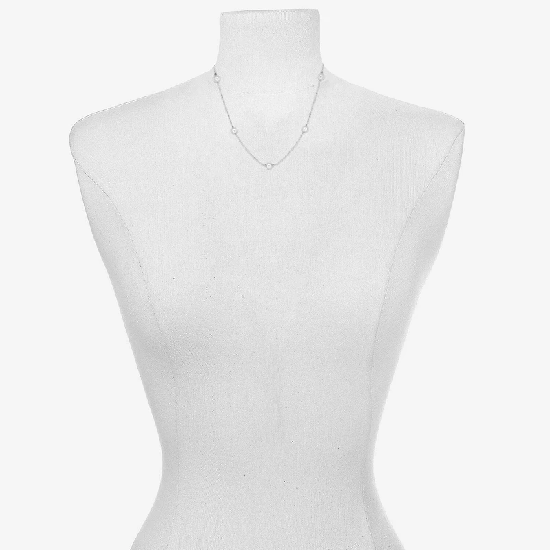 Bijoux Bar Silver Tone Womens Stainless Steel 16 Inch Strand Necklace