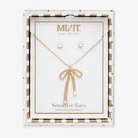 Mixit Womens Cubic Zirconia Bow Hypoallergenic 2-pc. Jewelry Set