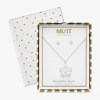 Mixit Womens Cubic Zirconia Flower Hypoallergenic 2-pc. Jewelry Set