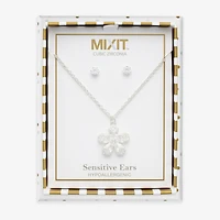 Mixit Womens Cubic Zirconia Flower Hypoallergenic 2-pc. Jewelry Set