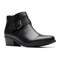 Clarks Womens Block Heel Booties