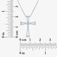 Diamond Accent Cross (G-H, Si2-I1) Womens Diamond Accent Lab Grown White Diamond Accent 10K Gold Cross Pendant