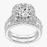 Signature By Modern Bride Womens 5 CT. T.W. Lab Grown White Diamond 14K Gold Side Stone Halo Bridal Set