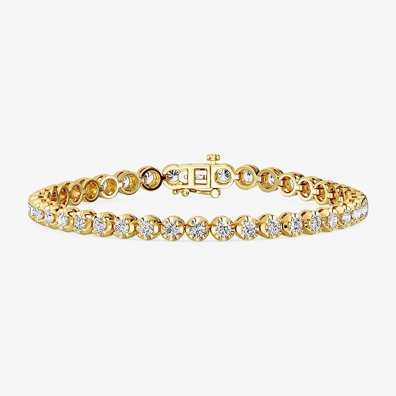 (F, Si1-Si2) Womens 5 CT. T.W. Lab Grown White Diamond Sterling Silver 7.5 Inch Tennis Bracelet
