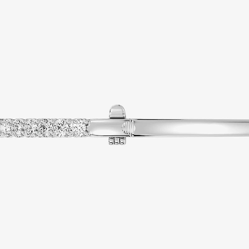 (F, Si1-Si2) Womens 5 CT. T.W. Lab Grown White Diamond Sterling Silver Round Bangle Bracelet