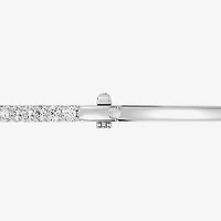 (F, Si1-Si2) Womens 5 CT. T.W. Lab Grown White Diamond Sterling Silver Round Bangle Bracelet