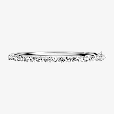 (F, Si1-Si2) Womens 5 CT. T.W. Lab Grown White Diamond Sterling Silver Round Bangle Bracelet