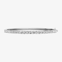 (F, Si1-Si2) Womens 5 CT. T.W. Lab Grown White Diamond Sterling Silver Round Bangle Bracelet