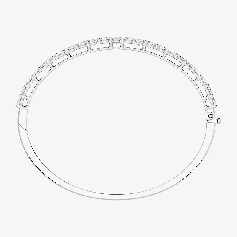 (F, Si1-Si2) Womens 5 CT. T.W. Lab Grown White Diamond Sterling Silver Round Bangle Bracelet