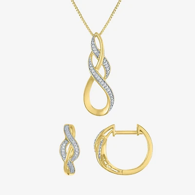 (G-H, Si2-I2) Womens 1/10 CT. T.W. Lab Grown White Diamond 2-pc. Pendant Necklace Set