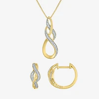 (G-H, Si2-I2) Womens 1/10 CT. T.W. Lab Grown White Diamond 2-pc. Pendant Necklace Set