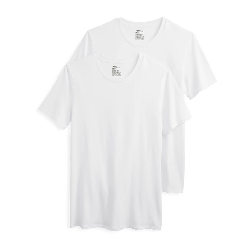 Jockey Mens 2 Pack Short Sleeve Crew Neck MOISTURE_WICKING T-Shirt Plus Tall