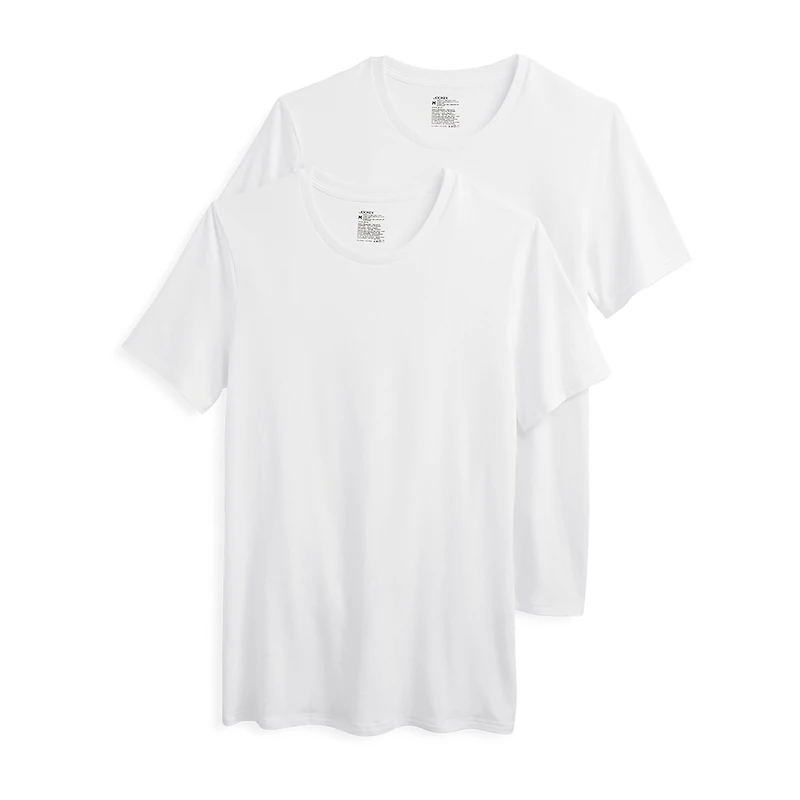 Jockey Mens 2 Pack Short Sleeve Crew Neck Moisture Wicking T-Shirt Big
