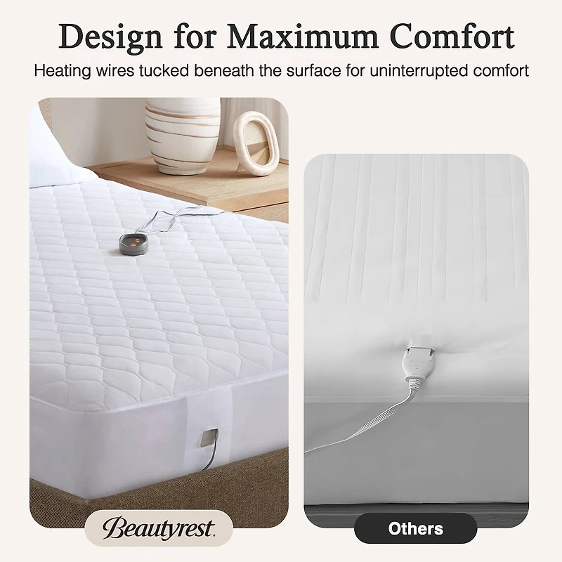 Beautyrest™ Cotton Blend Heated Electric Mattress Pad-5 Heat Settings 10hr Auto off