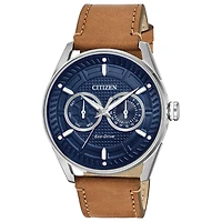 Citizen Citizen Eco-Drive Mens Brown Leather Strap Watch Bu4020-01l