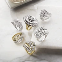 2 CT. T.W. Diamond 10K White or Yellow Gold Cluster Ring