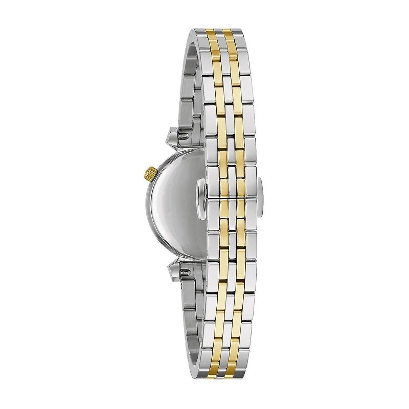 Bulova Classic Womens Diamond Accent Two Tone Stainless Steel Bracelet Watch 98p202