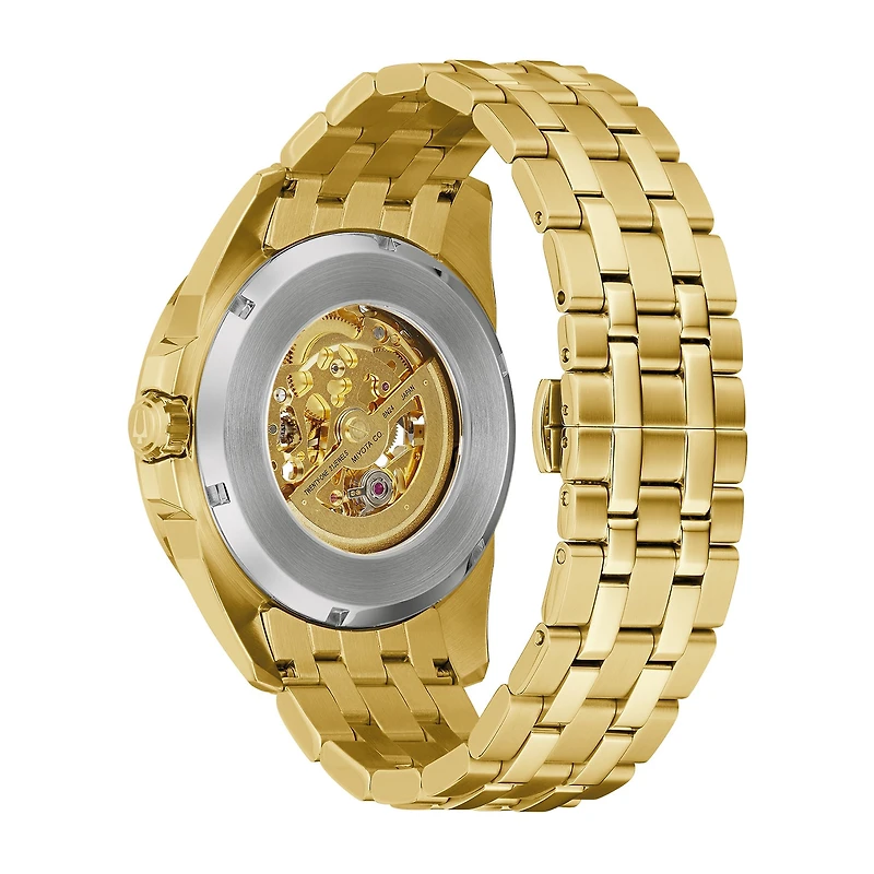 Bulova Classic Mens Automatic Gold Tone Stainless Steel Bracelet Watch 97a162