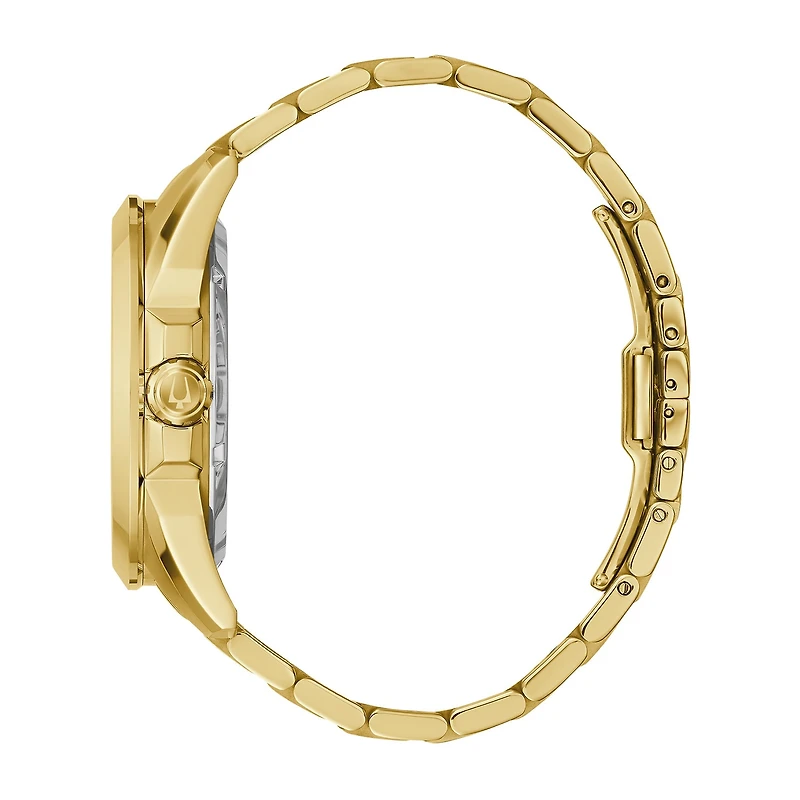Bulova Classic Mens Automatic Gold Tone Stainless Steel Bracelet Watch 97a162
