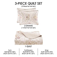 Royal Court Chardonnay Floral Quilt Set