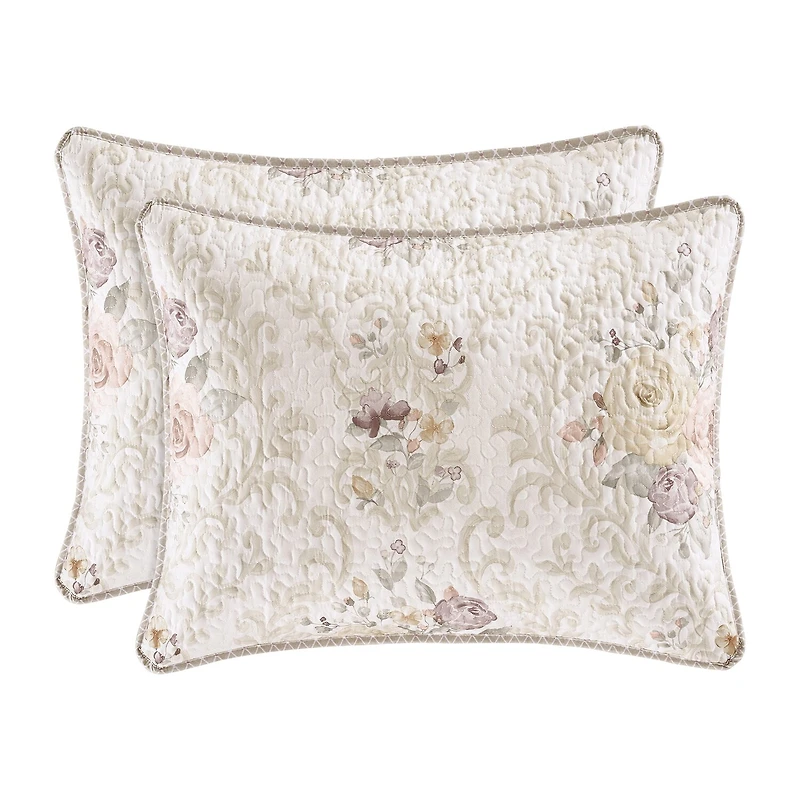 Royal Court Chardonnay Floral Quilt Set