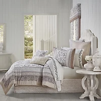 Royal Court Chelsea Grey 4-pc. Floral Midweight Reversible Comforter Set