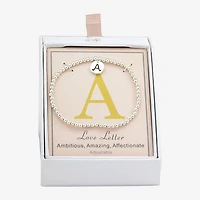 Sparkle Allure Initial Womens Round Beaded Bracelet
